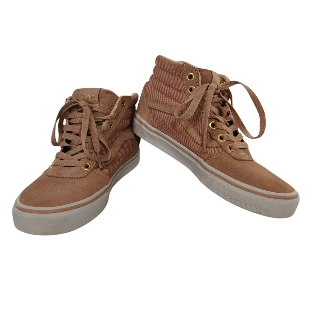 Vans Ward Sk8-Hi-Top Mahogany Pink and Rose Gold Skateboard Shoes - Sz 6.5